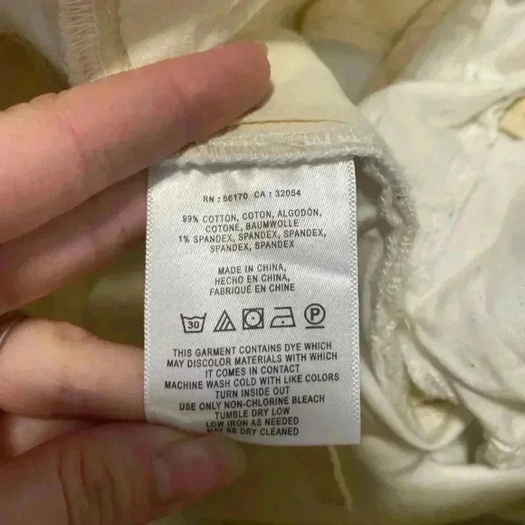 Chino by Anthropologie Pants Relaxed Women White Colorful Speckle Cotton Size 27 - Picture 5 of 6